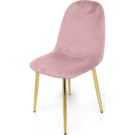 Set de 4 chaises en velours rose 52x44x88