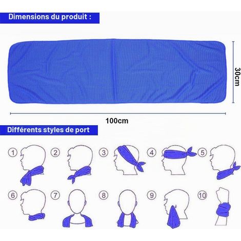 Serviette de Refroidissement, Serviette en Microfibre, Serviette de Sport, Sèche Rapide Cool Serviette pour Sport, Voyages, Plage, Camping etc
