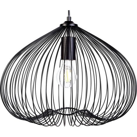 Lampadario moderno di design in metallo nero Tordino