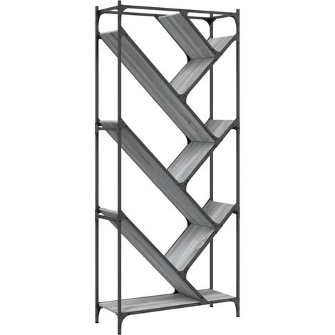 Maison Exclusive - Libreria Grigio Sonoma 79x30x180cm Legno Multistrato e Metallo