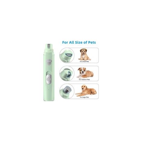 Lime à ongles électrique pour chiens et chats, ultra-silencieuse, avec 3 vitesses et 3 embouts d'affûtage.-Crezuo
