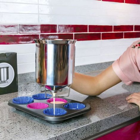 Distributeur De Pate - Acier Inoxydable 430 - Pour Crêpes Cupcakes Muffins - Bec Verseur Réglable 0 À 10 Mm - 1 Pièce (1/5)