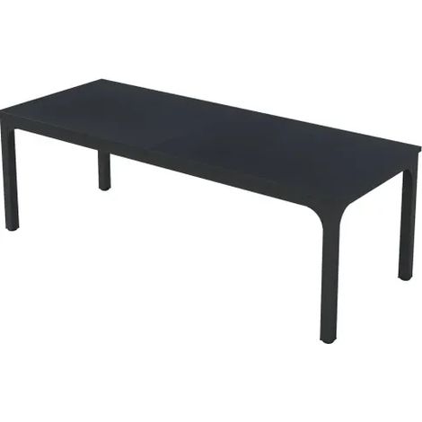 Mesa rectangular grande de 200 x 70 x 75 cm, tablero MDF de 25 mm y estructura de metal, color negro (1/5)