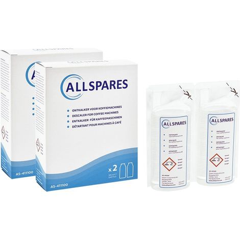 Descalcificador AllSpares para cafeteras compatible con De'Longhi DLSC200 EcoDecalk (4 unidades de 100 ml) (1/2)