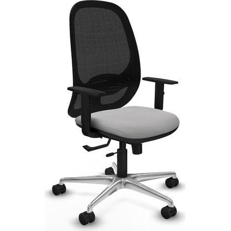 Silla de oficina piqueras y crespo Cilanco gris claro malla negra (1/2)