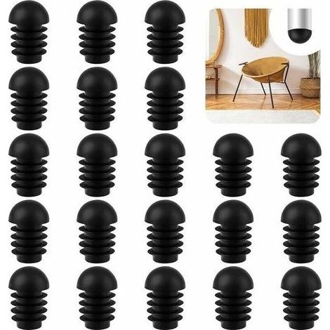 Pair Capuchons de pieds de chaise, 50 pièces, embouts ronds, capuchons de tube de chaise, protection des pieds de chaise, capuchons d'entrée ronds pour protection des pieds de chaise, meubles (19 mm) (1/5)