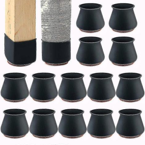 Patins de protection en silicone avec feutre pour pieds de chaise, adaptés aux parquets (lot de 24).