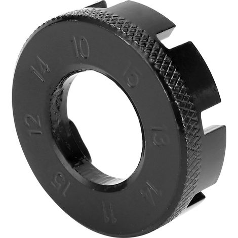 Clé de rayon vélo 8 positions pour ajustement et alignement de roue, outil de centrage noir pour écrous de rayons (1/5)