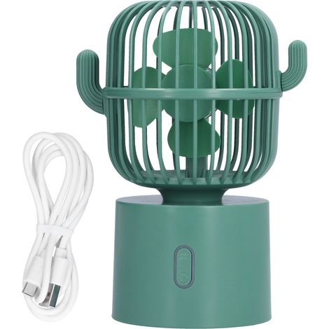 Kaktusförmiger USB-Tischventilator, leise und oszillierend, ideal für Studenten und Büros (1/5)
