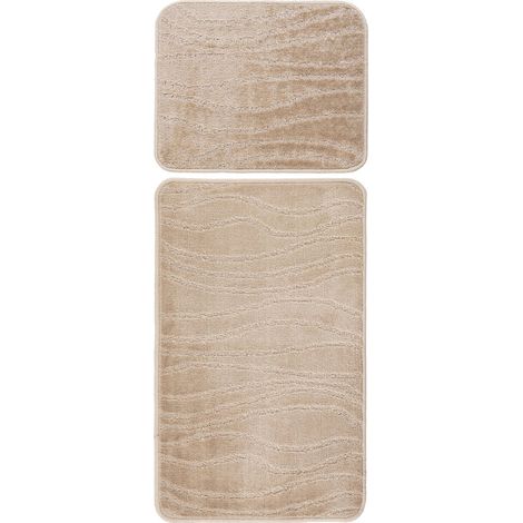 Tapis de bain beige antidérapant séchage rapide - 80 x 50 cm (1/5)