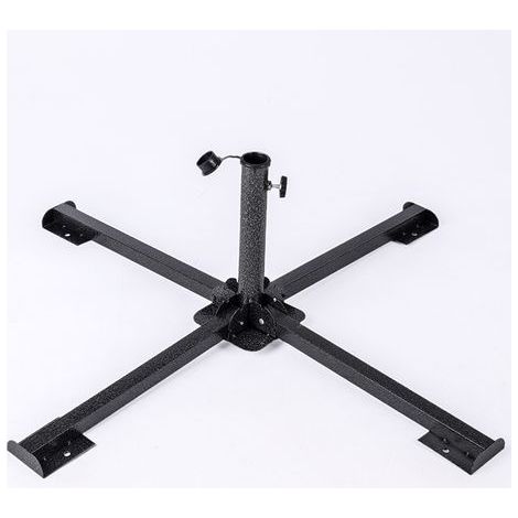 Pied Pliable pour Parasol de Terrasse Extérieur Ø84X35 cm , Acier pour Mât de 38 à 50 mm , Support Parasol de Jardin , Pied de Parasol , Résistant , Léger , Compact et Facile à Placer (1/4)