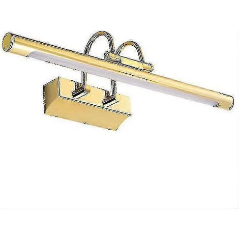 8-W-LED-Wandleuchte mit weißem Licht, Badezimmerspiegel mit verstellbarem, dimmbarem und drehbarem Lampenkopf, geeignet für Hotels und Restaurants, gebogener Arm, 48 cm, warmweiß-goldene Ausführung, N