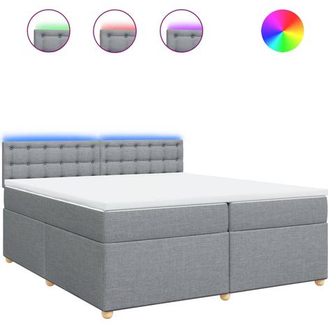 Maison Exclusive - Cama box spring con colchón tela gris claro 20