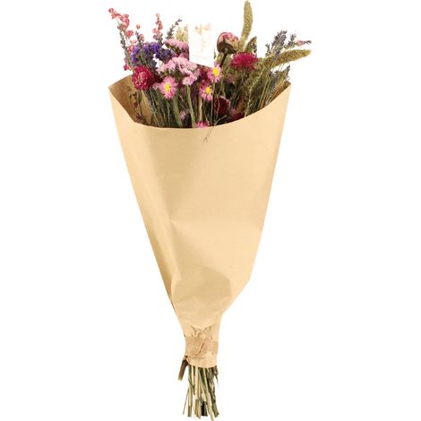 Bouquet de Fleurs Séchées Champêtre Rose Décoration Intérieure Ø 25 cm x 60 cm - PANGIVO (1/4)