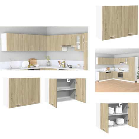 Armoire suspendue Chêne sonoma 80x31x60 cm Aggloméré - Armoire Suspendue - Meuble De Cuisine - Rangement Cuisine - Placard Mural - Étagères Murales (1/5)
