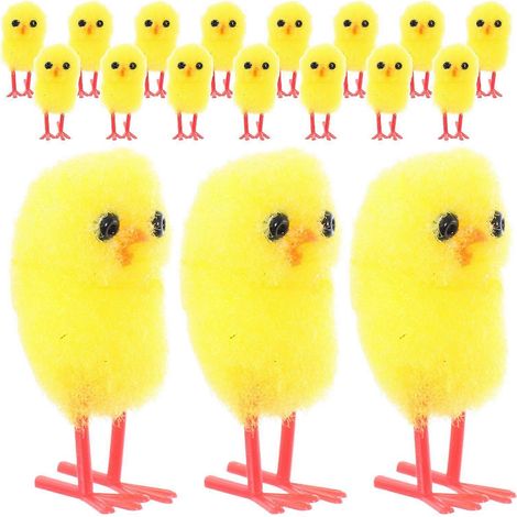 18 décorations de Pâques en peluche faites main, de jolis poussins tout doux pour la maison, le bureau ou un magasin, parfaits pour les fêtes de Pâques et la décoration printanière.