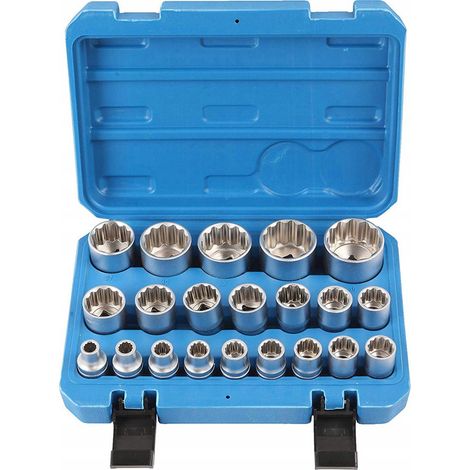 Llaves y dados geko 12-point socket set 1/2 pulgada 21 piezas (1/4)