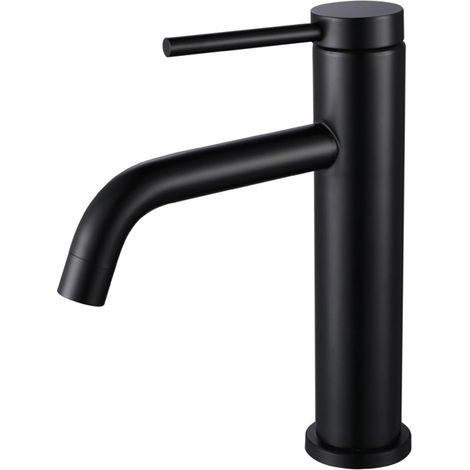Mitigeur de lavabo, inox 304, noir, pour lavabo et toilettes (1/5)