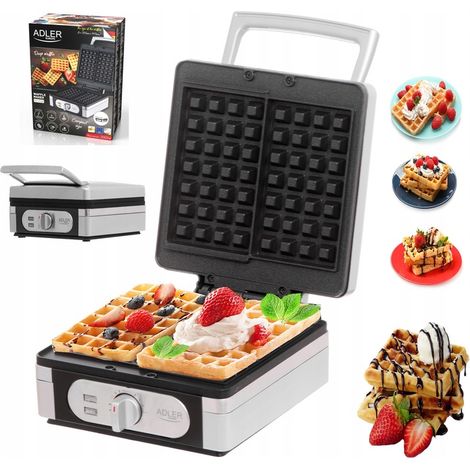 Leistungsstarkes Waffeleisen für 2 große, knusprige Waffeln mit Temperaturregelung (2000 W)
