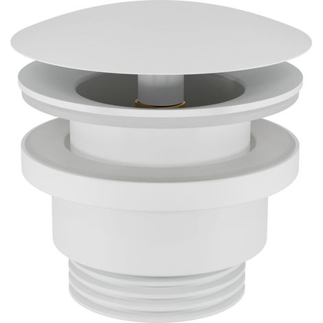 BERNSTEIN - Valve d'évacuation Acier inox Blanc mat Ø67mm Système Bonde d'évacuation pour lavabos sans trop plein - FLOWTEC