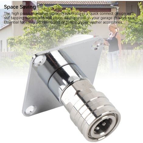 Schaumstoffhalterung für Hochdruckreiniger, Aluminium-Wandhalterung, Schnellmontage 1/4 Zoll mit Zubehörarm, platzsparende Aufbewahrungsmöglichkeit (1/5)