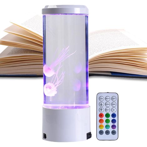 Veilleuse LED en forme de méduse décorative avec télécommande, lampe d'ambiance à changement de couleur pour la maison et le travail, 9 x 9 x 23 cm (1/5)