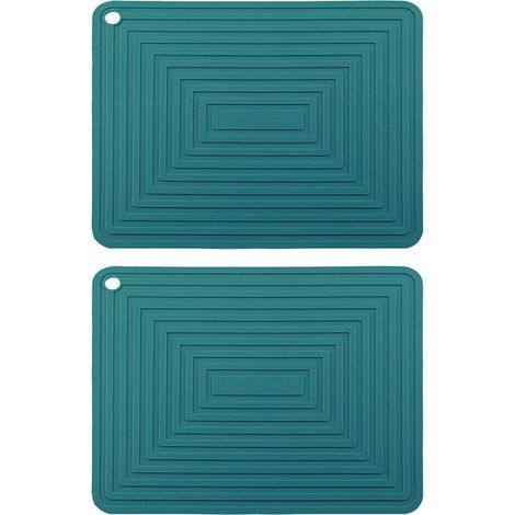 Dessous de plat en silicone pour plats chauds/manique résistante à la chaleur, antidérapant, épais et flexible, pour table de cuisine (vert) (1/5)