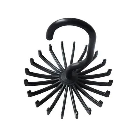 Neuer, um 360 Grad drehbarer Krawatten- und Gürtelhalter mit 20 Haken für Kleiderschrankorganisation und zum Aufhängen zu Hause, 12 x 11 x 3,8 cm, weiß/schwarz, 2 Stück