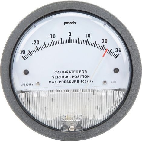 Manomètre différentiel, manomètre industriel 0 à 60 Pa, filetage femelle 1/8, plage de température -7 °C à 60 °C (1/4)