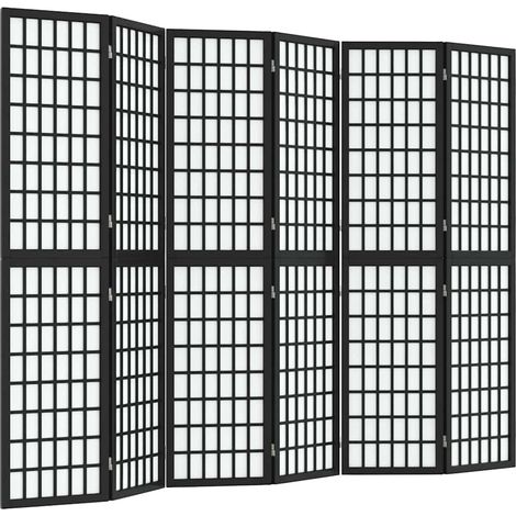 Cloison de séparation pliable 6 panneaux 240x170 cm Noir (1/5)