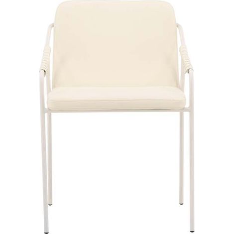 Tvist chaise de salle à manger avec accoudoirs Simili cuir PU beige (1/5)