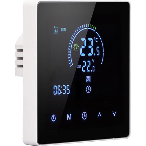 16A Digitalthermostat mit LCD-Display, programmierbarer Thermostat, elektrischer Heizungsthermostat für Zuhause, Büro, Hotel, Wechselstrom 90V-240V, Weiß, ohne WLAN (1/5)