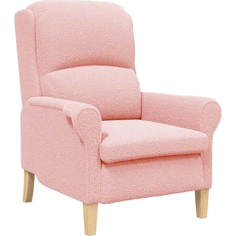 Fauteuil Rose, recouvert de velours sherpa doux. (1/5)