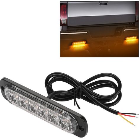 feux flash led, 4 pièces Feux Stroboscopique 12-24 V Voiture 6 LED Lampe Flash Strobe D'urgence Avertissement Grille de Lumière Clignotant Barre Lumineuse(Jaune),A (1/5)