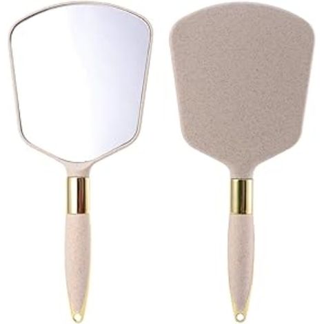 Miroir de poche avec poignée, pour maquillage à domicile, en salon ou en voyage (carré)