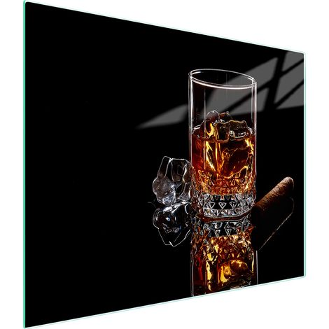 Planche à découper en verre 52x30 whisky (1/5)
