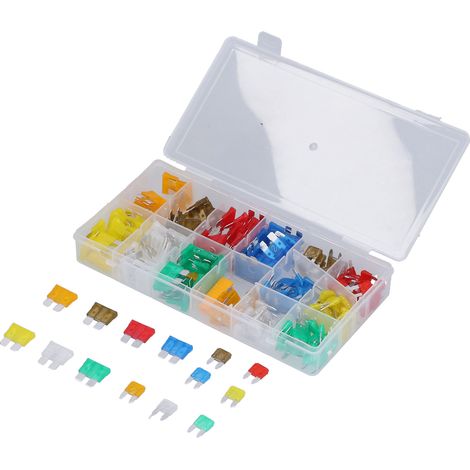 221pcs Small and Medium Size Fuse Mixed Pack + Clip Box for Cars and Trucks with Box Clip (1/5)