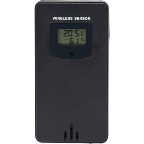Capteur à distance sans fil pour station météo FanJu 3378, émetteur intérieur sans fil, portée de transmission de 60 mètres, fréquence de transmission RF 433,92 MHz (noir) (1/5)