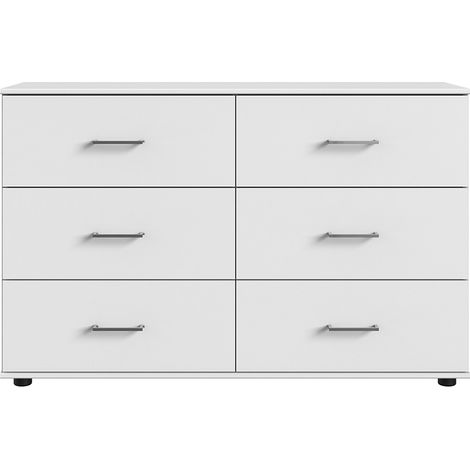 Commode, meuble de rangement coloris Blanc - Longueur 130 x Hauteur 83 x Profondeur 41 cm (1/2)
