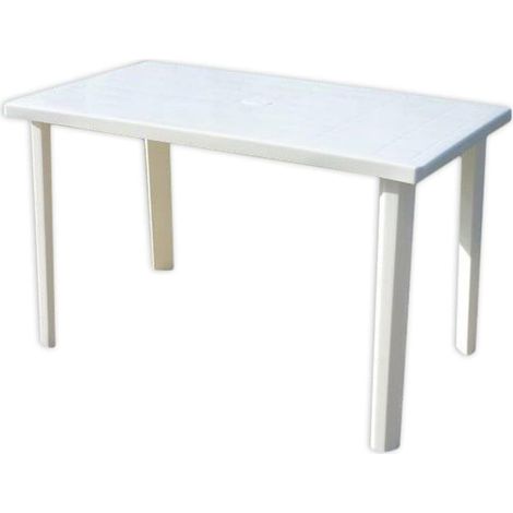 TrAdE Shop Traesio - Tavolo Rettangolare Da Giardino 120x70cm Bianco Perfetto Per Spazio Esterno 016301 - (1/4)