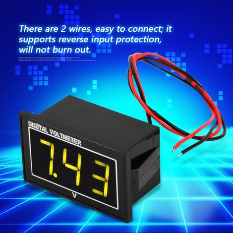 Voltmètre numérique étanche 0,56 pouce affichage LED, mesure tension continue 2,5-30 V, jaune, 1 pièce (1/5)