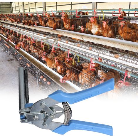 Pince à boucle pour cage à oiseaux en fil de fer, outil d'installation pour chats, chiens, lapins, poules et oiseaux (bleu) (1/5)