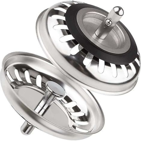 Bouchon d'évier de cuisine en acier inoxydable, filtre universel d'évier de cuisine de 79.3mm pour la cuisine et la salle de bains, paquet de 2 (1/5)