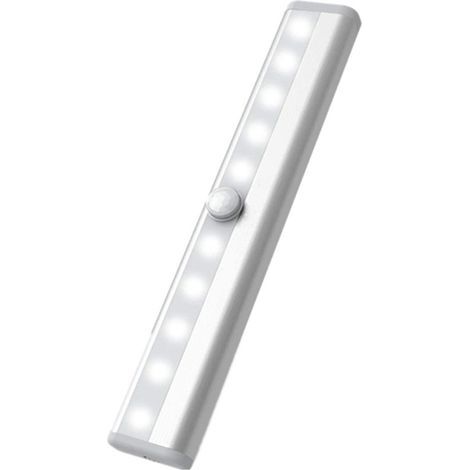10LED corps humain intelligent infrarouge capteur lumière chambre armoire lumière armoire lumière batterie veilleuse 1B batterie blanc 1.8WW (1/5)