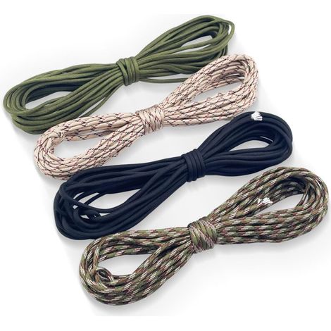 4 Pièces Paracorde 4 mm, Nylon Paracord, Corde 100% Nylon, Corde Extérieure avec 7 Brins, Multifonction Paracordes, Max 250 kg, Plusieurs Couleurs, Idéal pour l'Artisanat Le Camping (40M) (1/5)