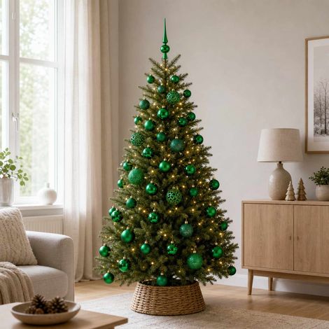 vidaXL Set di Palle di Natale 120 pz Verde Diam. 6 cm Plastica 300 LED (1/5)