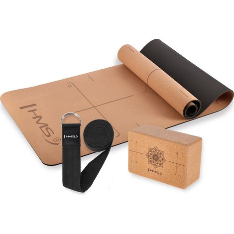 HMS Yoga-Set Korkmatte TPE YM11 + Würfel KJ02 + Gurt SJ02 (1/5)