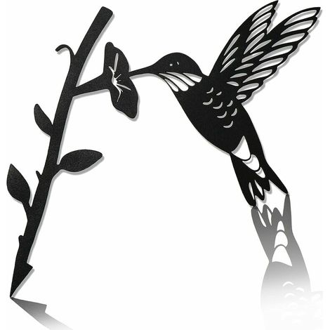 Colibri en MéTal Deco Jardin Exterieur, Colibri Silhouette de Jardin, Sculpture d'arbre, Jardin Cour Arbre Décoration Paysage Oiseau Artisanat Présentez Un Cadeau (1/5)