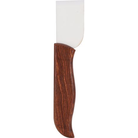Handgefertigtes weißes Keramikmesser zum Schneiden und Schärfen von Leder, flaches Schnitzwerkzeug (1/5)