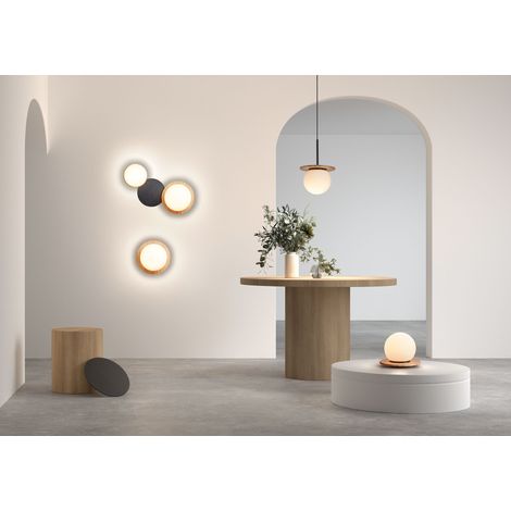 TL FLOC W BK+nat Ø17 E27 Opal Glass (1/3)